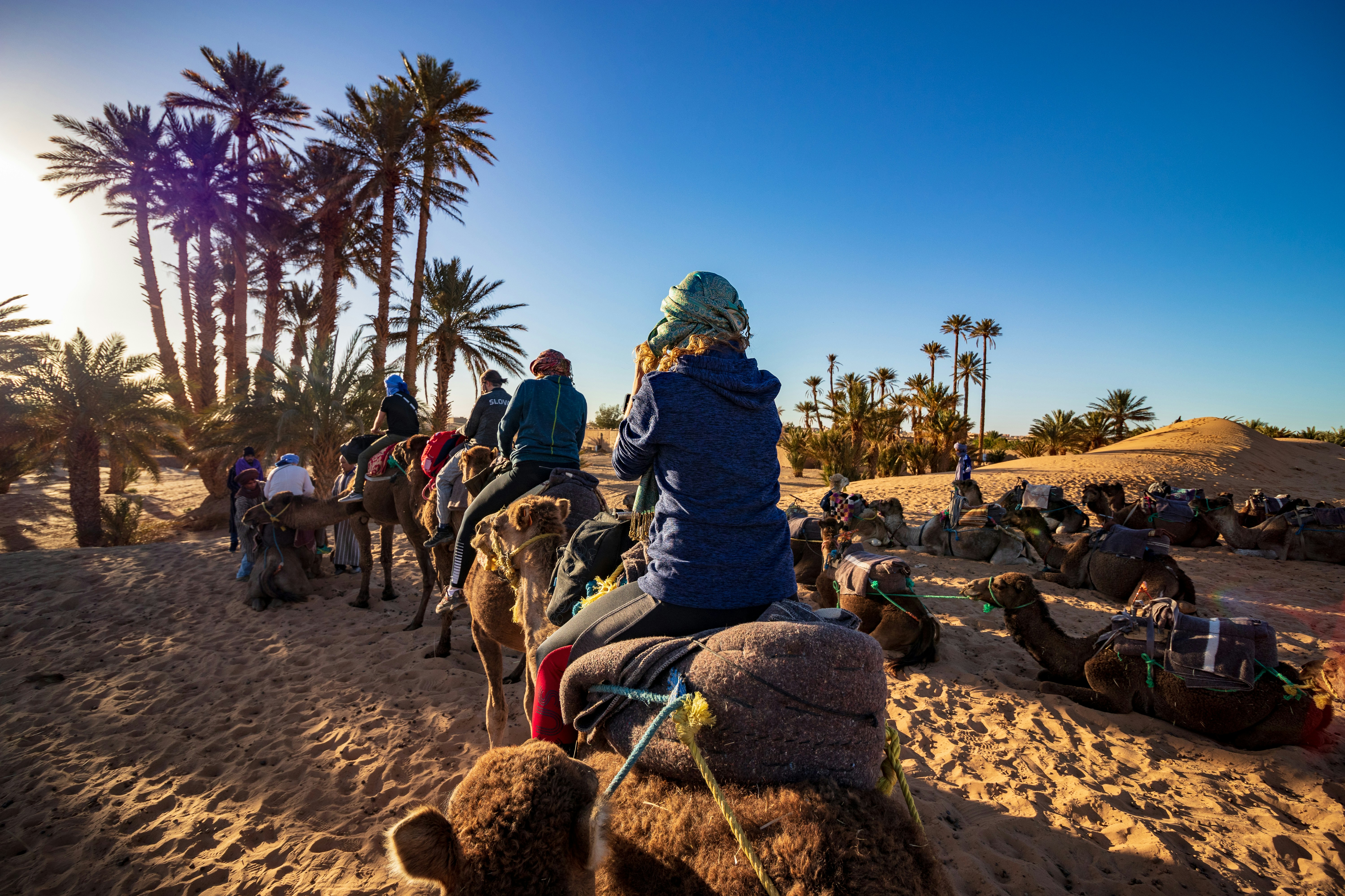 Moroccan Sahara desert at golden hour